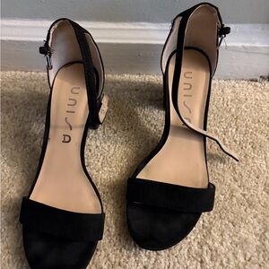 Unisa Black Heeled Sandals for Women